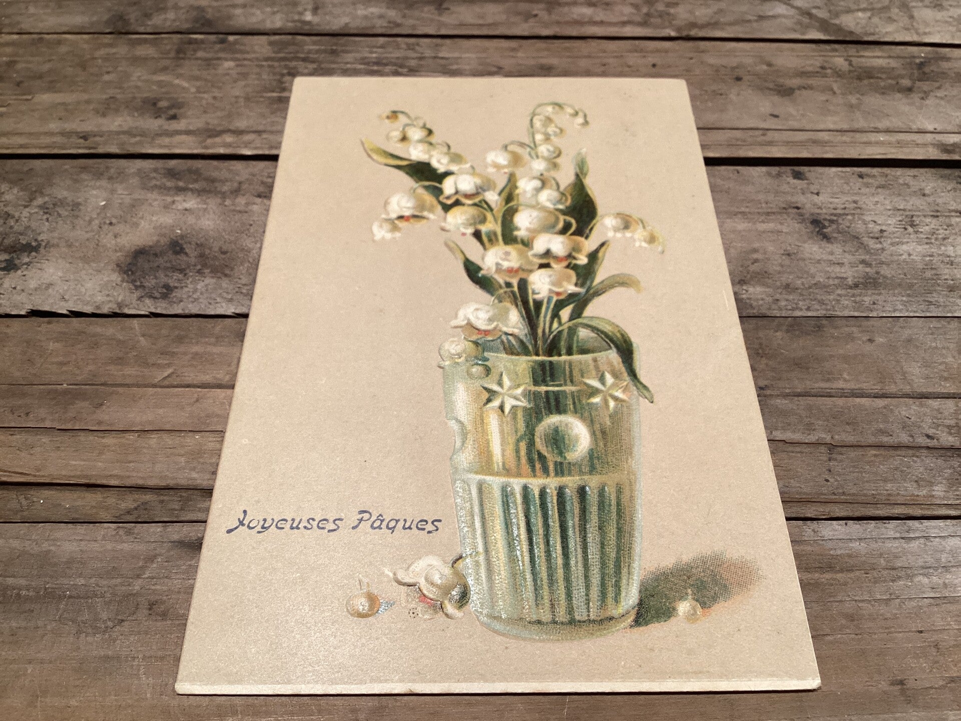 Antieke paaskaart, begin 1900, reliëfkaart