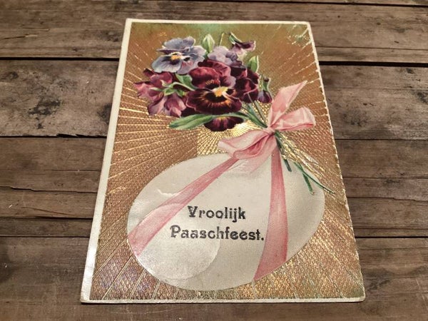 Antieke paaskaart, 1913, in reliëf