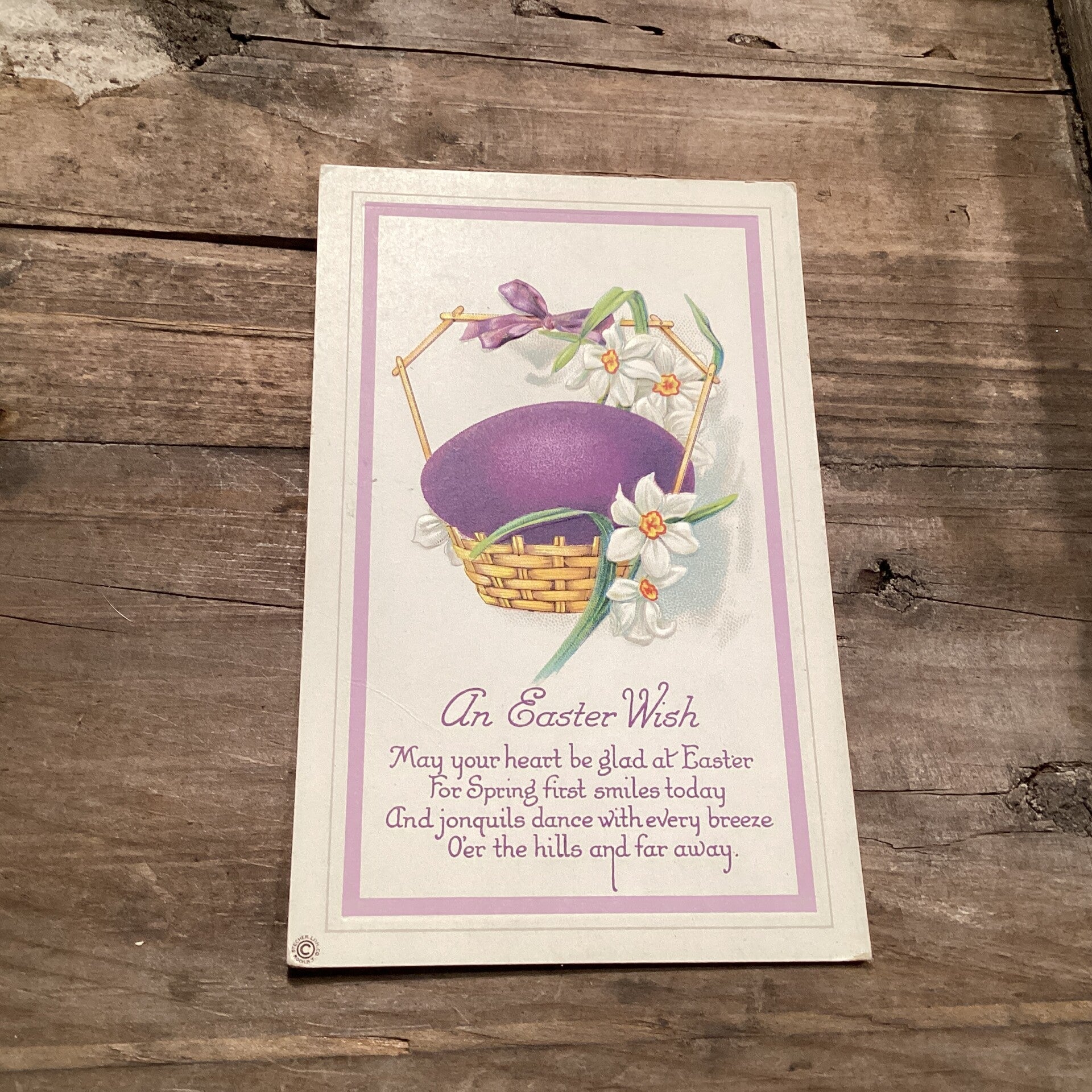 Antieke paaskaart, begin 1900, in reliëf, onbeschreven, USA