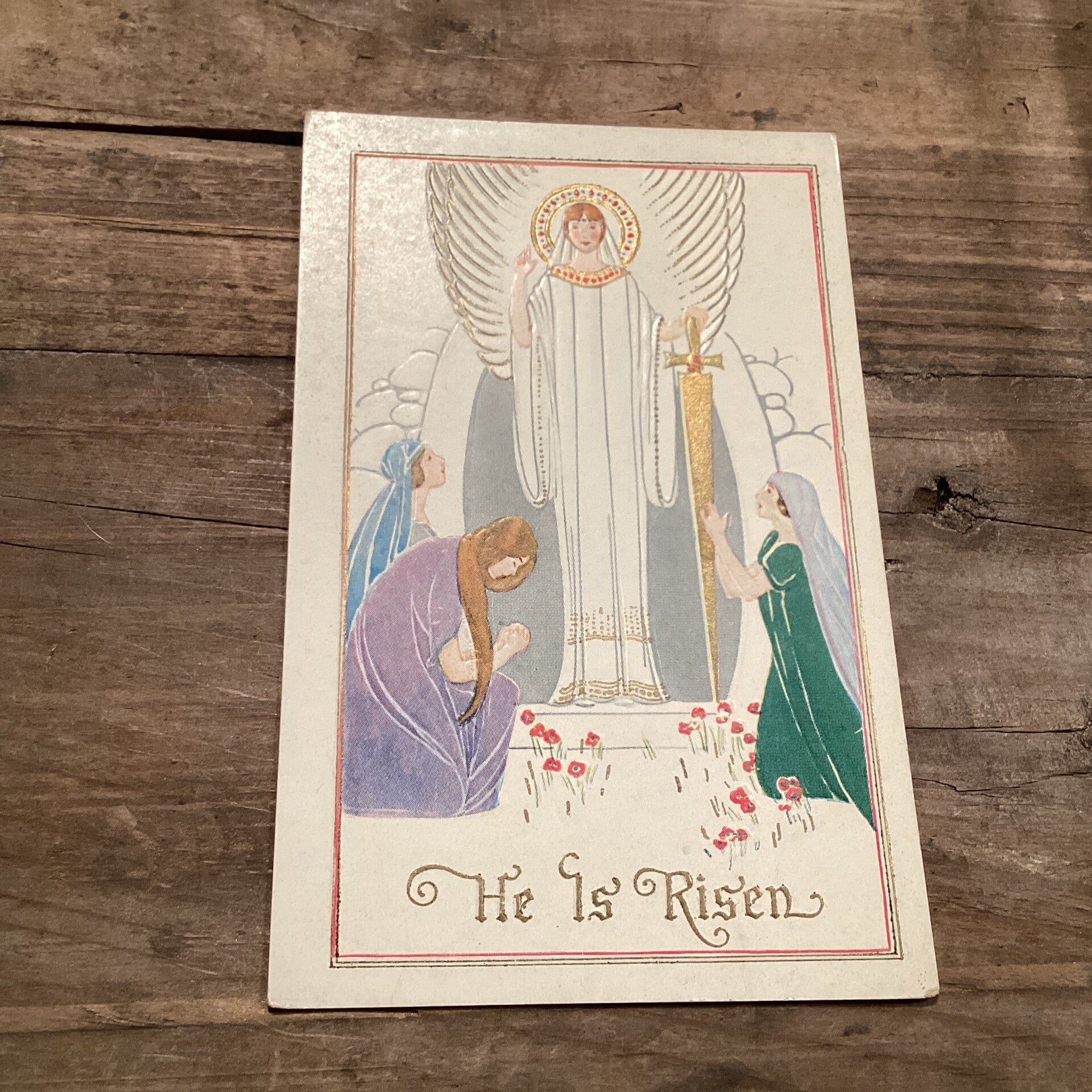 Antieke paaskaart, begin 1900, in reliëf, onbeschreven, USA