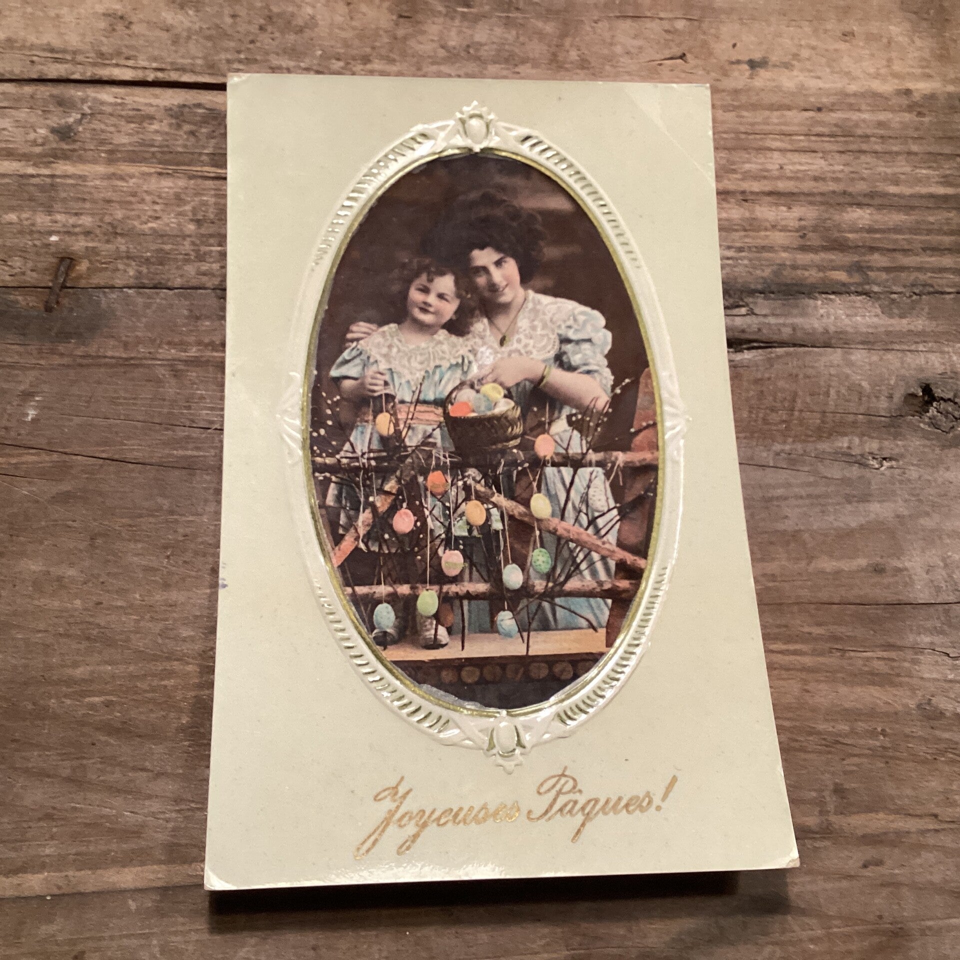 Antieke paaskaart, frans, begin 1900