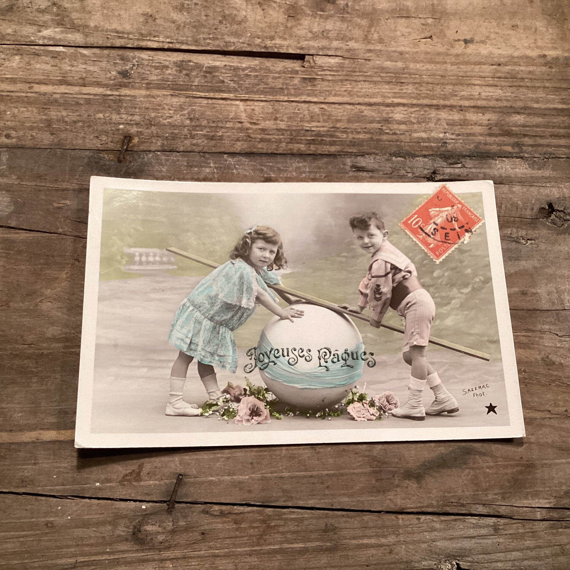 Antieke paaskaart, frans, begin 1900