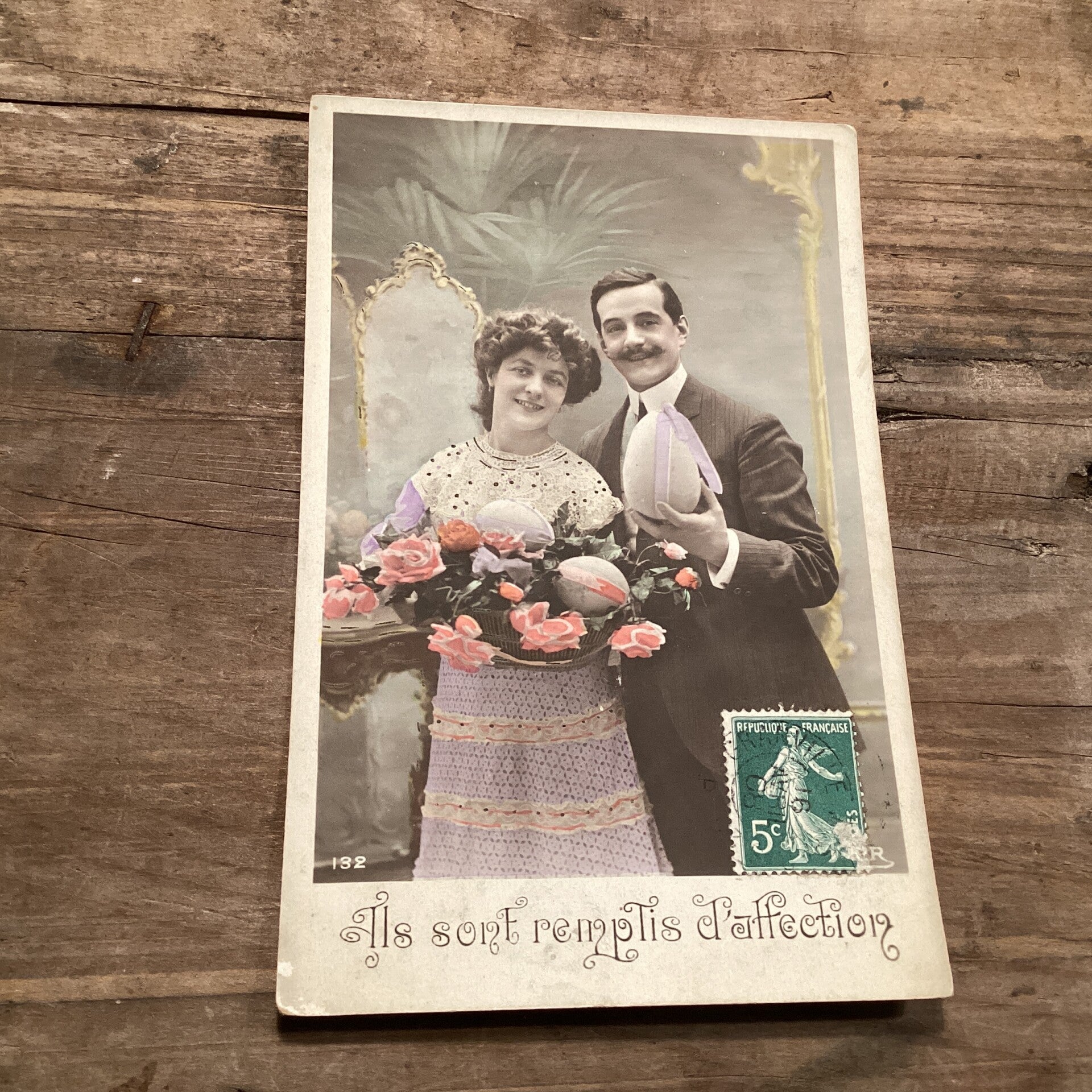 Antieke paaskaart, frans, begin 1900