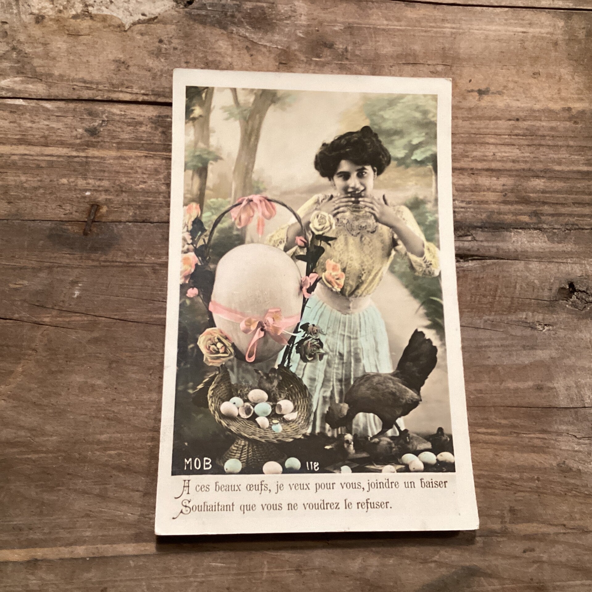 Antieke paaskaart, frans, 1912