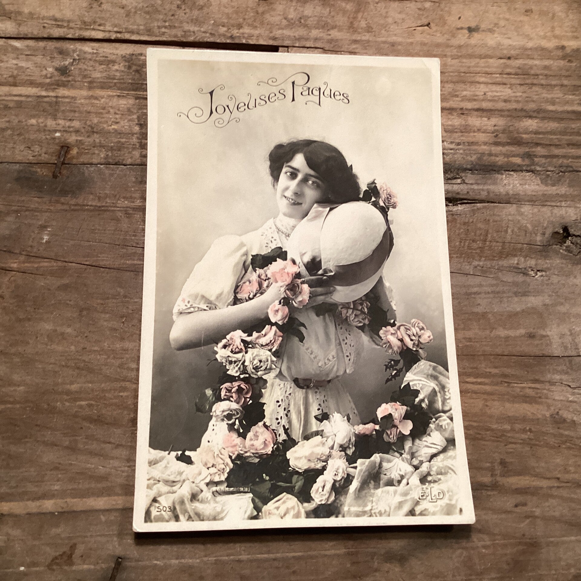 Antieke paaskaart, frans, begin 1900