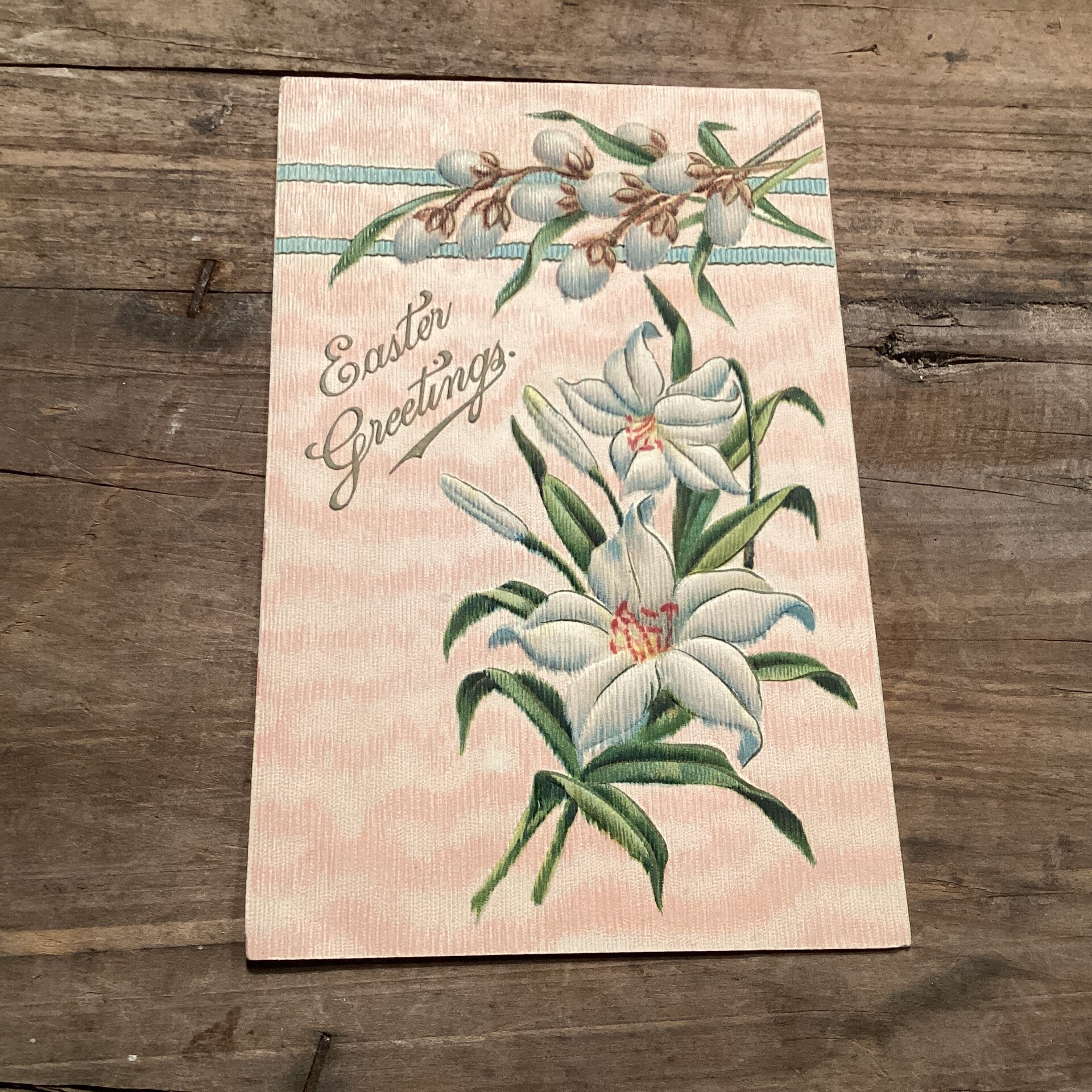 Antieke paaskaart in reliëf, USA, begin 1900