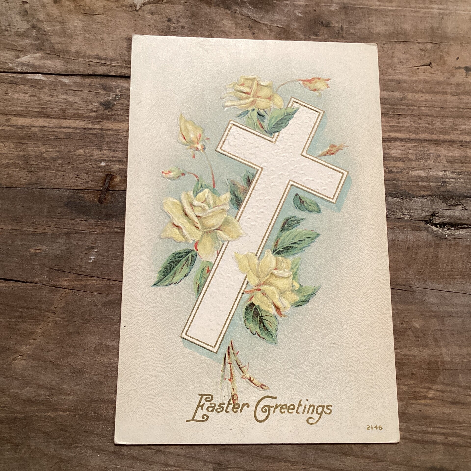 Antieke paaskaart in reliëf, USA, begin 1900