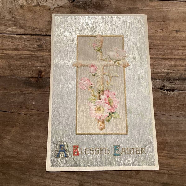 Antieke paaskaart in reliëf, USA, 1910