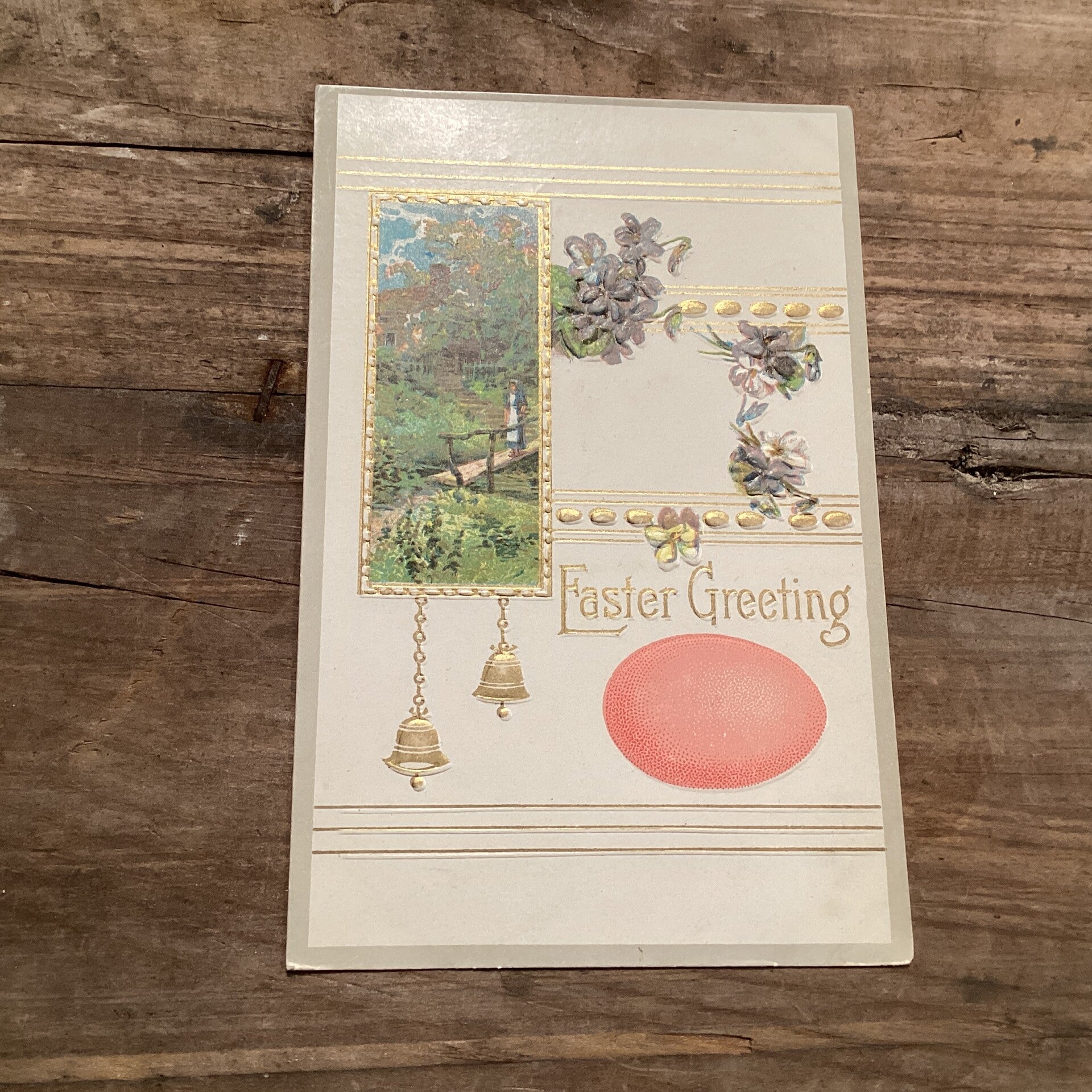 Antieke paaskaart in reliëf, USA, begin 1900