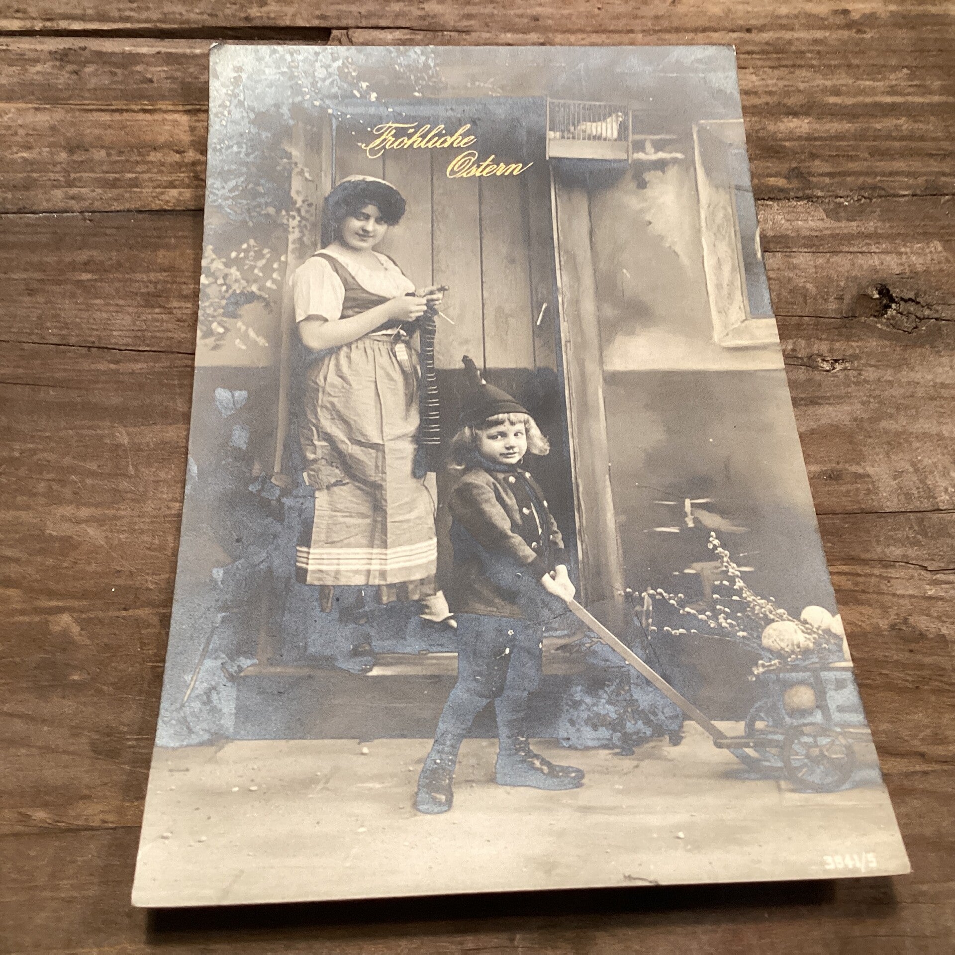 Antieke paaskaart, begin 1900, fotokaart