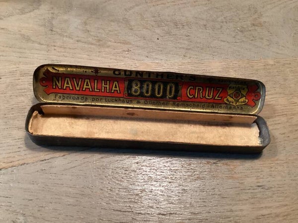 Navalha origineel antiek sigarenblikje met kartonnen inleg fa.Gunther’s