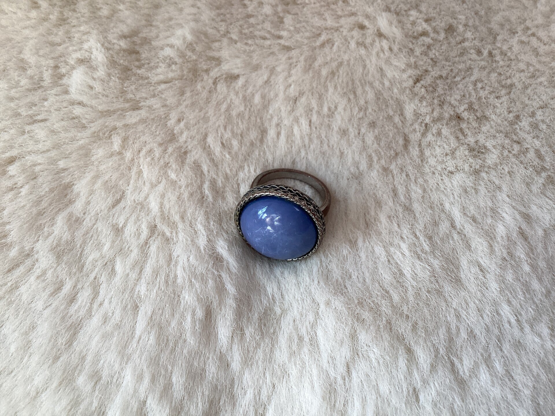 Vintage ring, paarse steen, maat 20