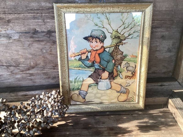 Oud schilderijtje jaren 50 +/- 20x25 cm