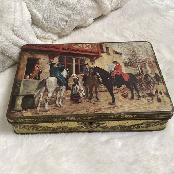Oud blik Jacques in reliëf met mooie opdruk 25x15x5 cm