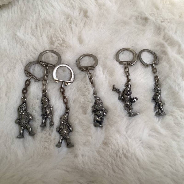 Set van 6 leuke kabouters sleutelhangers