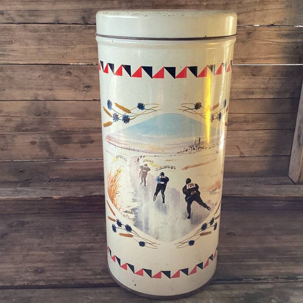 Van der Meulen beschuitblik, firljeppen, schaatsen 22,5x11 cm