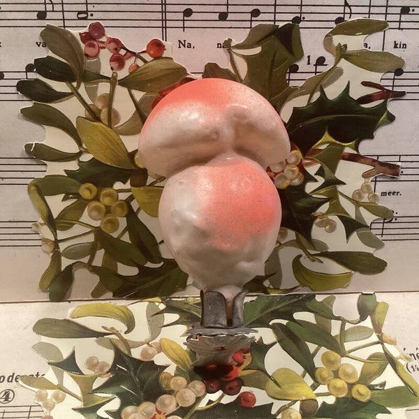 Antieke kerstbal paddenstoel, 8 cm, Oekraïne