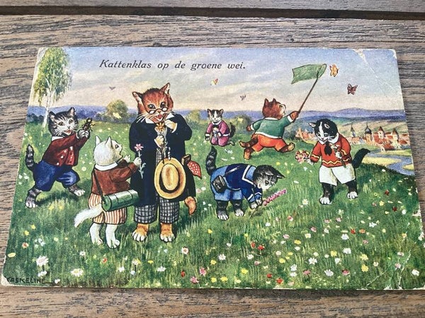 Antieke ansichtkaart poezen, 1934