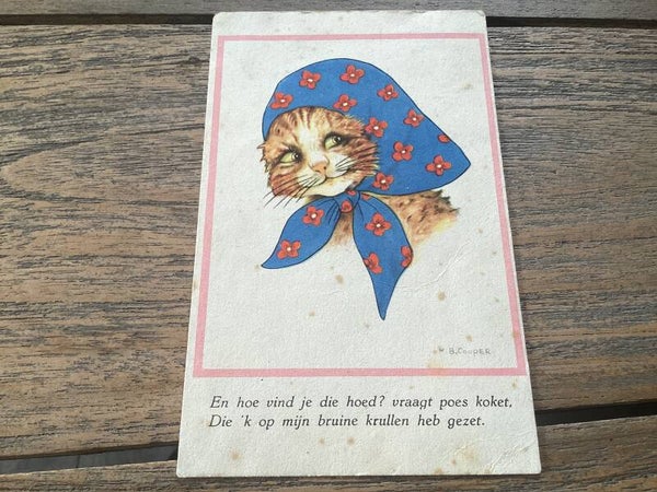 Antieke ansichtkaart poezen