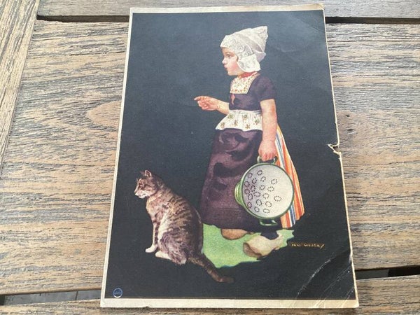 Antieke ansichtkaart poezen, 1943