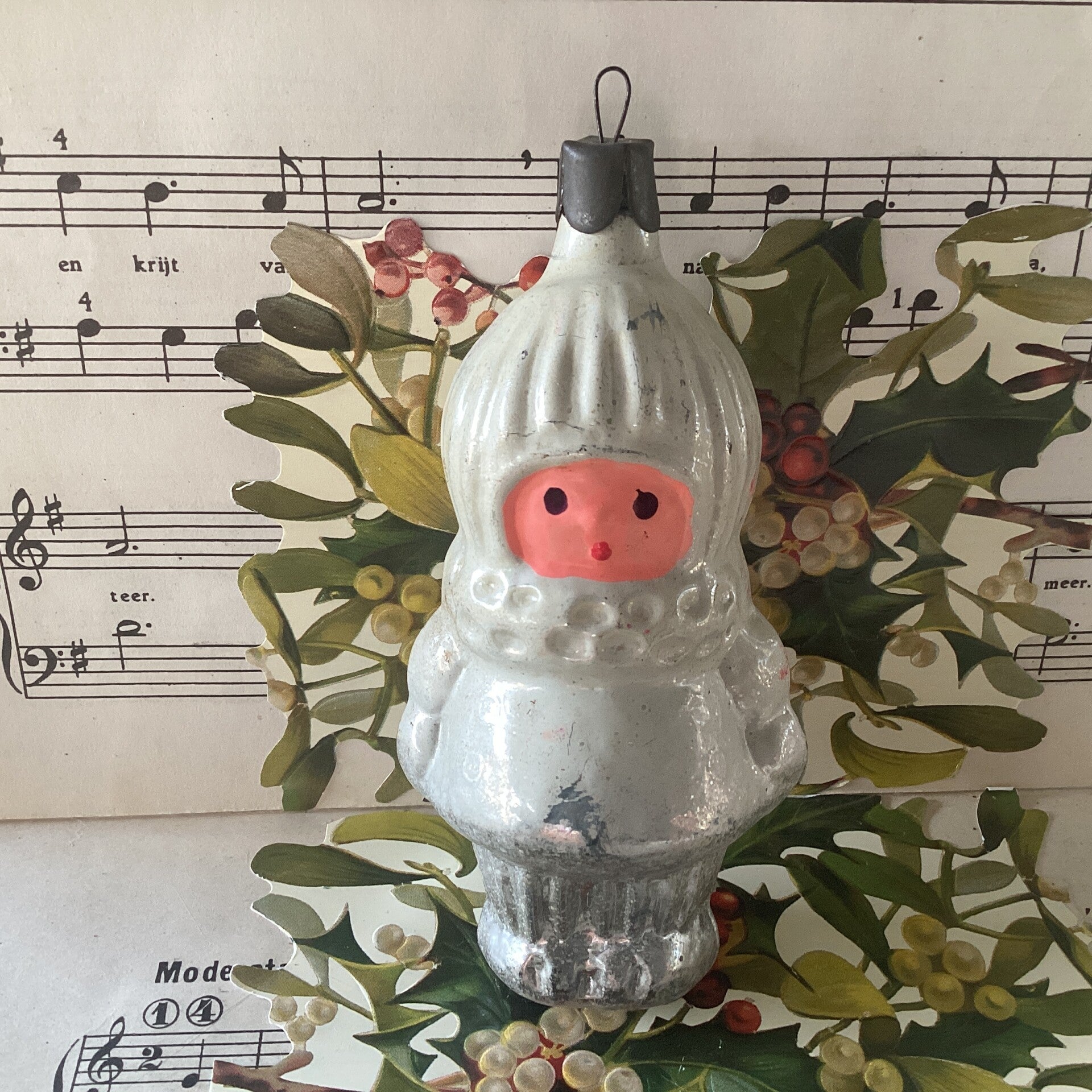 Oude kerstbal uit Oekraïne Eskimo, 11 cm