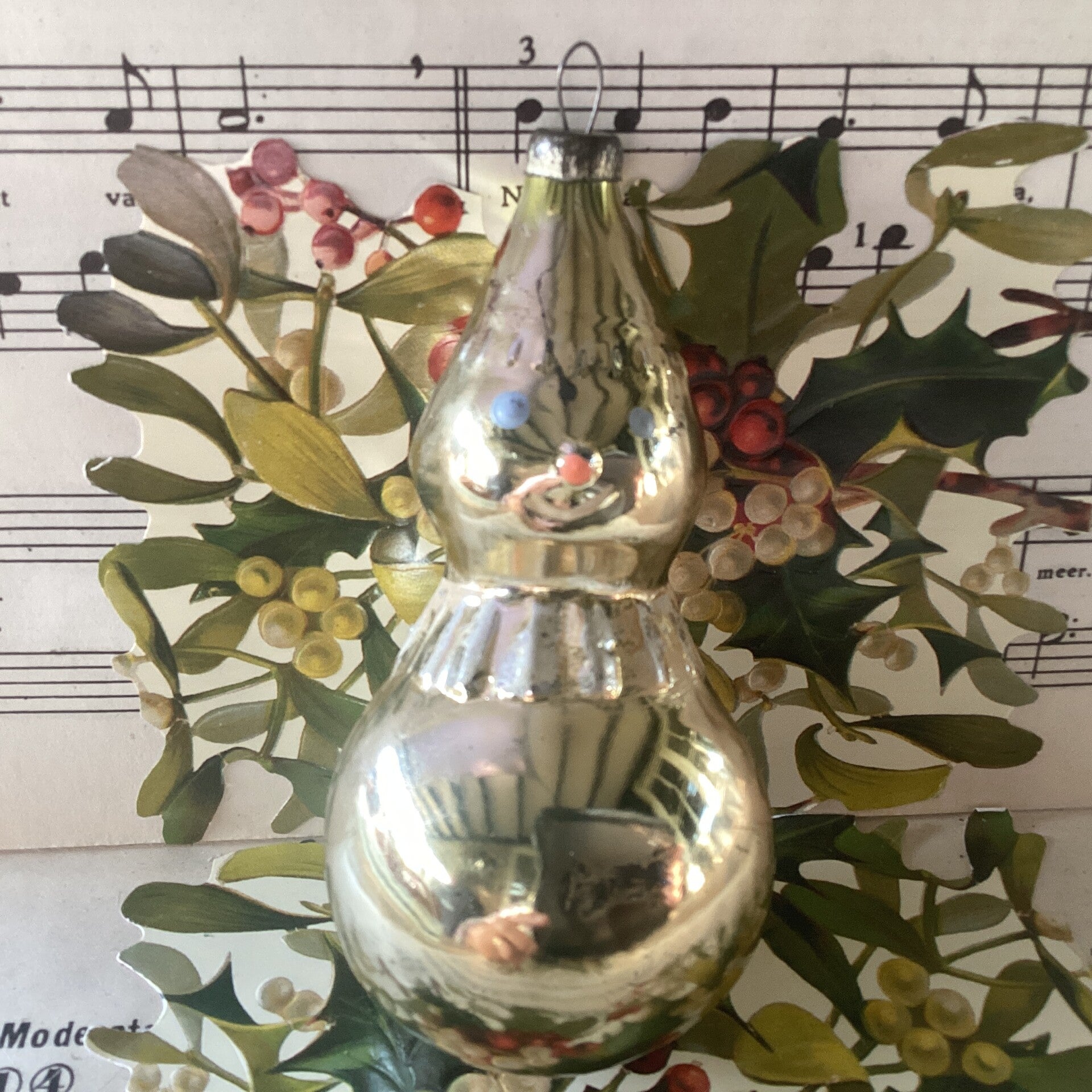 Oude kerstbal uit Oekraïne, clowntje, 9 cm