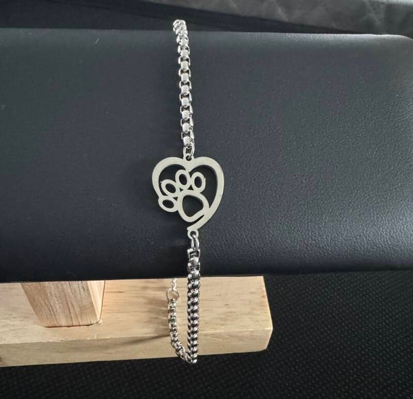 Stainless steel armband POOTJE ZILVER