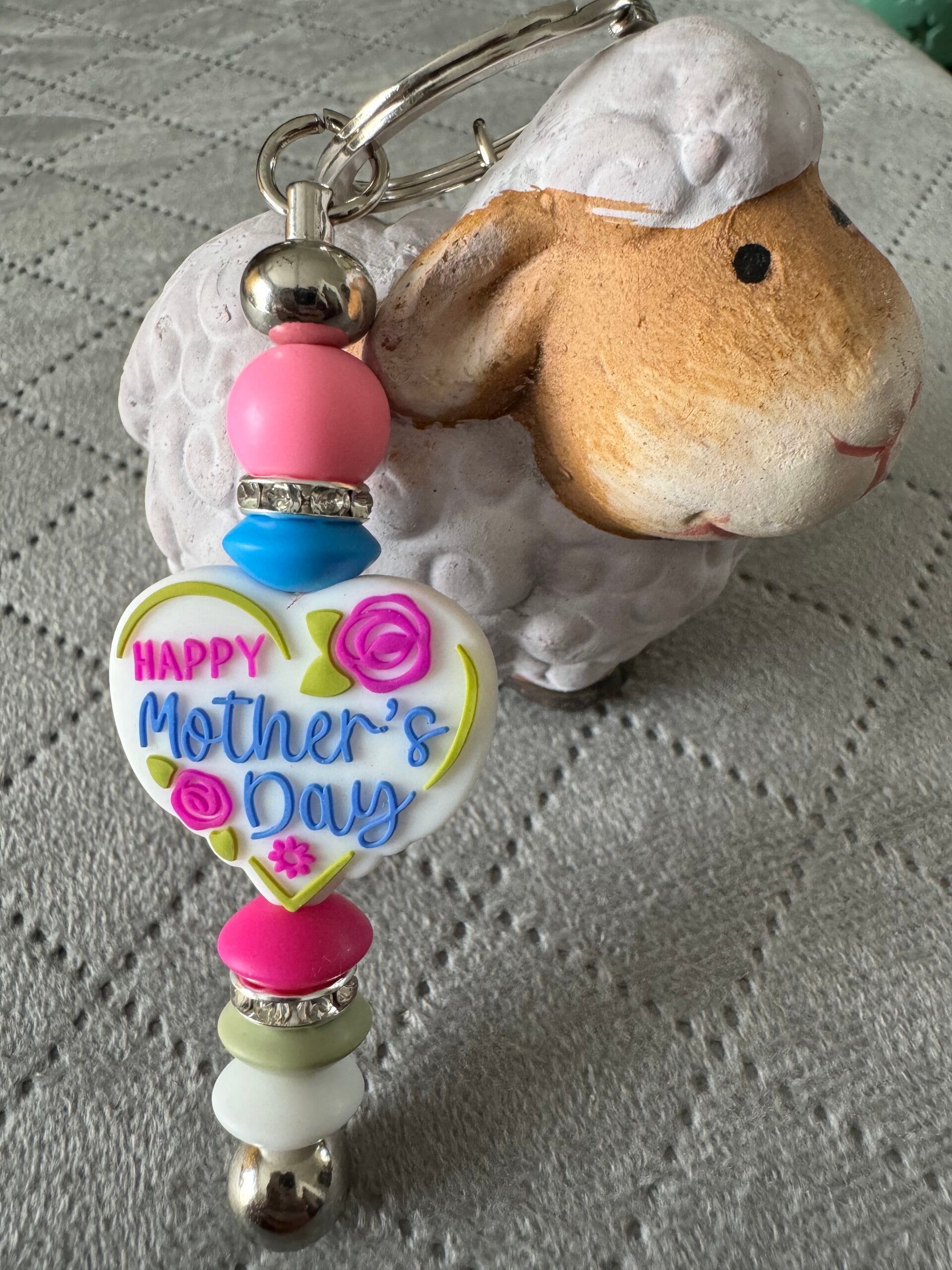 MOEDERDAG SLEUTELHANGER WIT HART