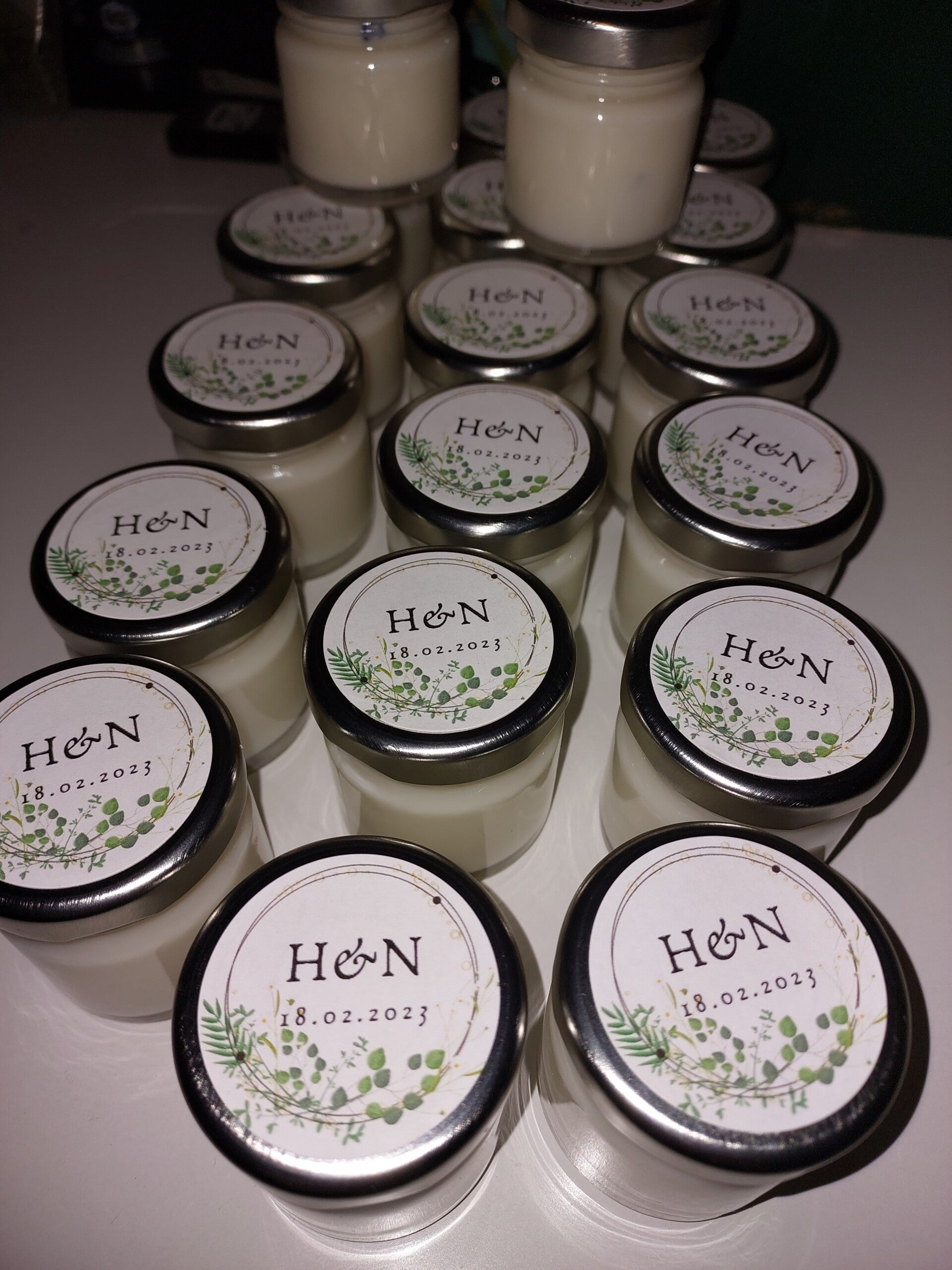 Candle Lid Labels: Personalized Wedding Favor Stickers (37mm)