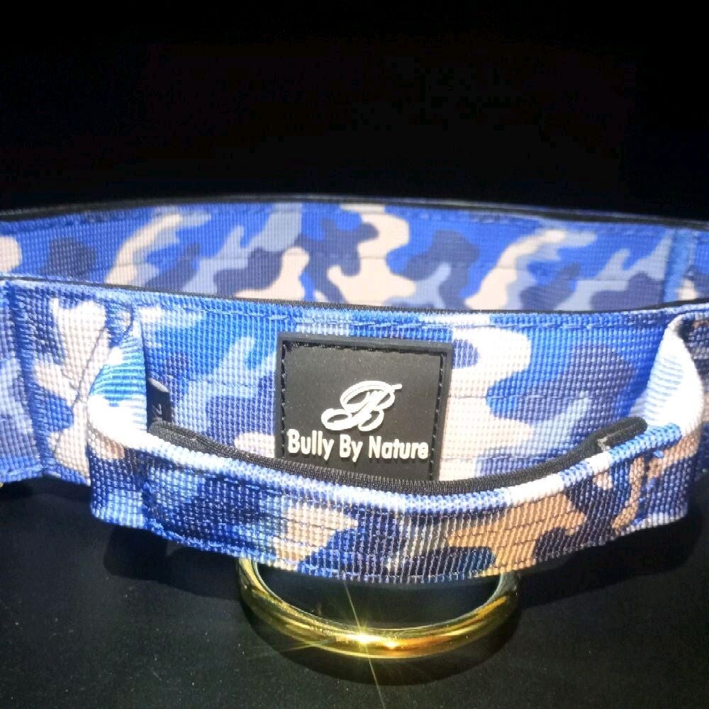 Bully by Nature *collar - Blue camo LARGE *5cm x 50-65CM (collar)