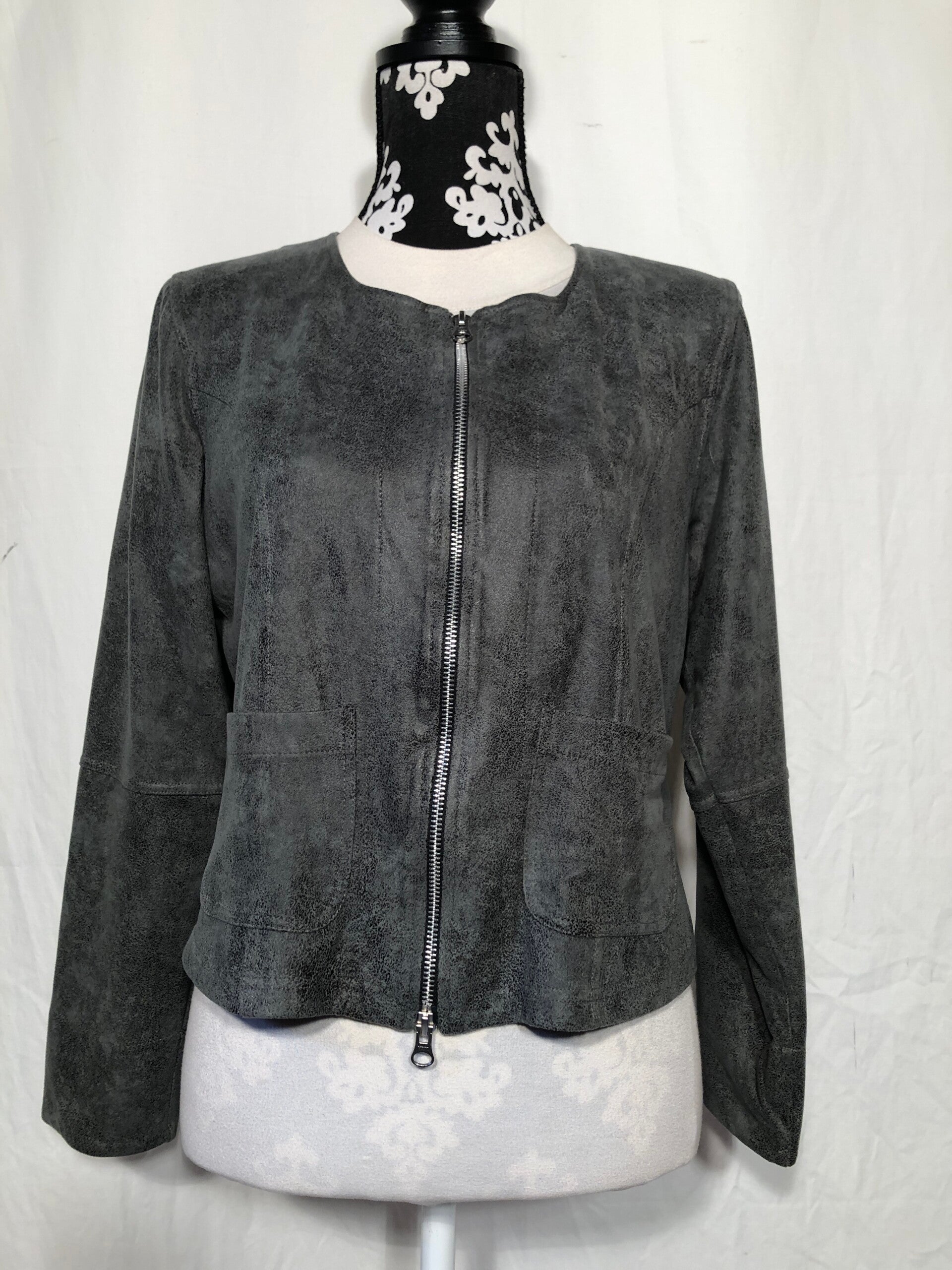 Ophilia grijs suedine jasje maat 46