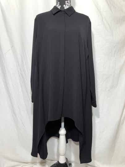 Mat zwarte blouse jurk maat 44