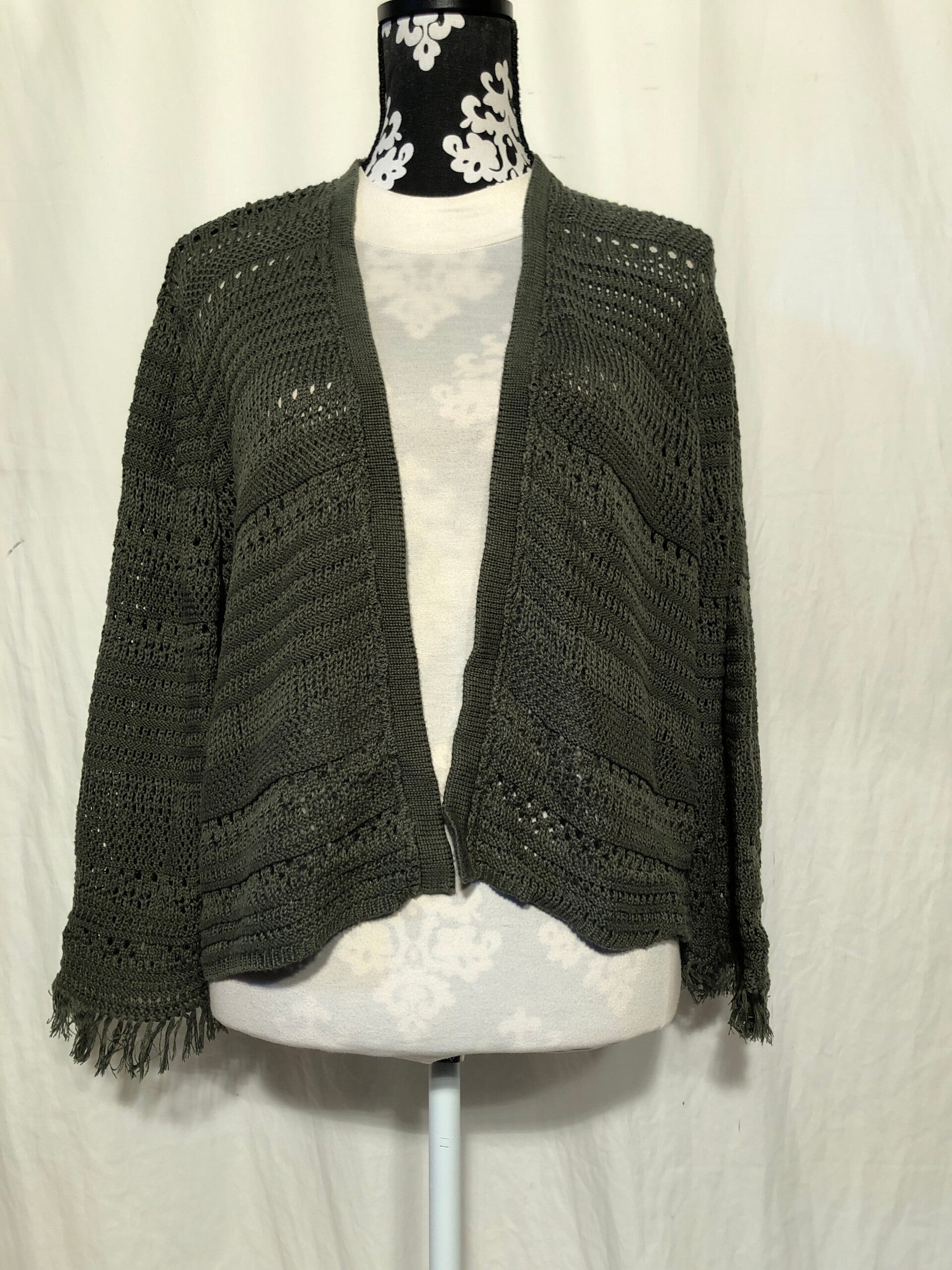 Paprika groen gehaakt vestje maat 46