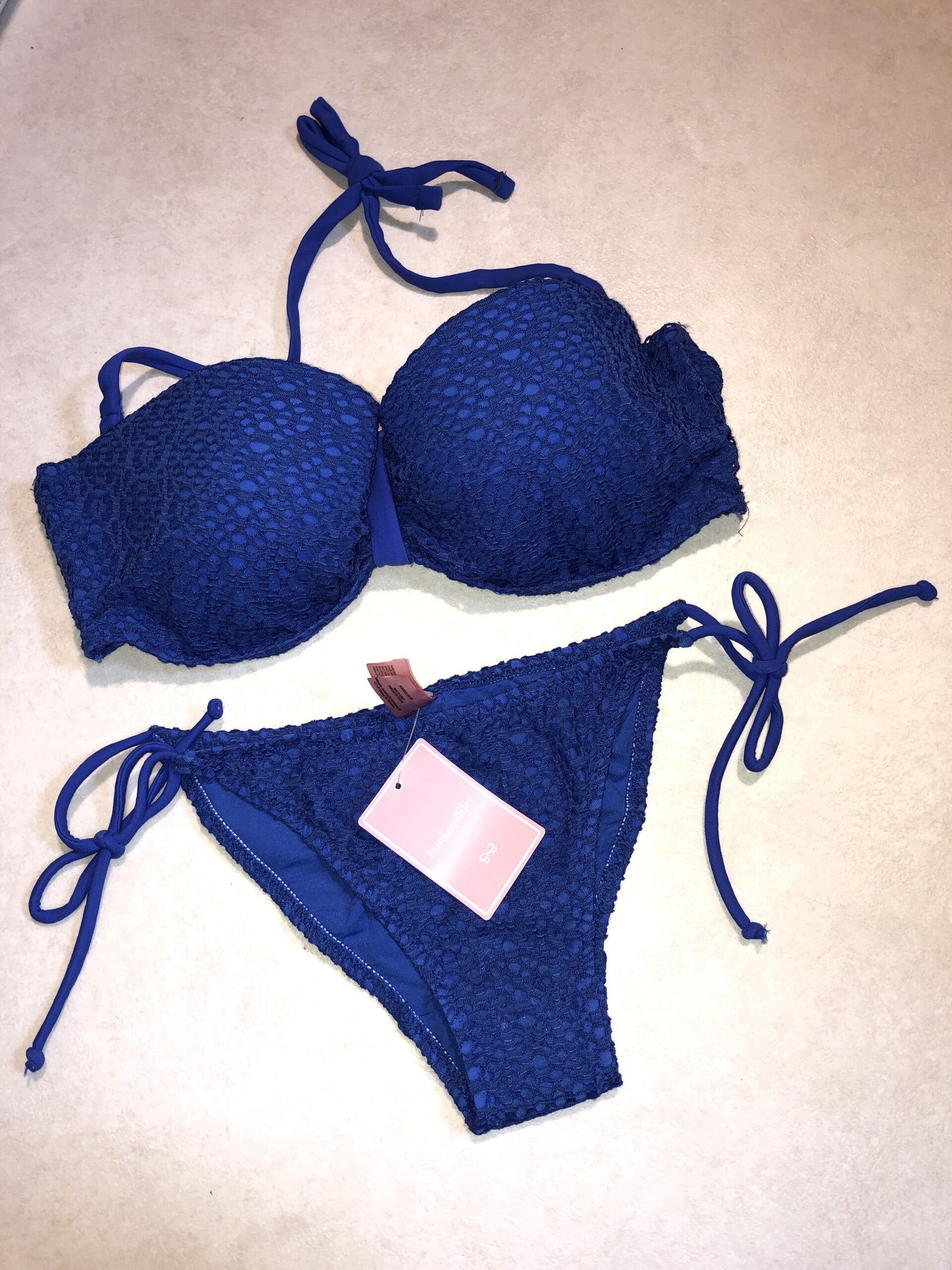 Hunkemöller blauwe bikini maat 38 85B secondheaven.nl