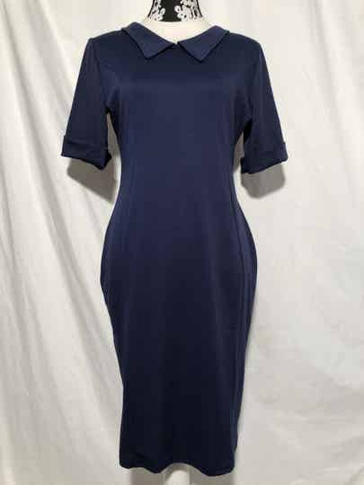 Blauw retro pencilldress maat XL