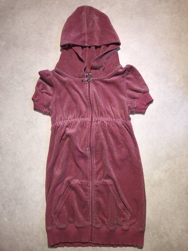 Juicy roze/goud velours jurk maat 152