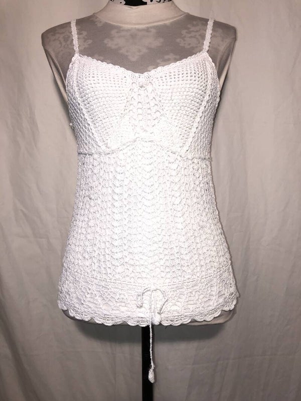 Wit gehaakt zomer topje maat XS