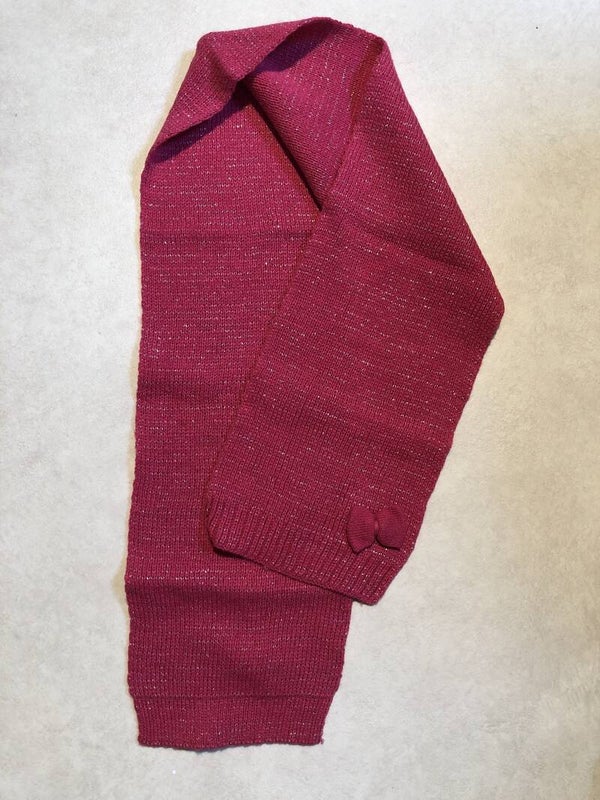 Roze glittersjaal met strikje