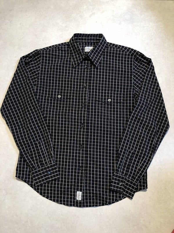 Calvin klein zwart/bruin/wit ruitjes print blouse maat L