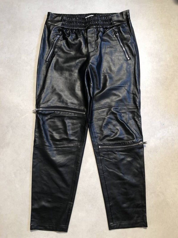 Zara zwarte imitatie leder broek maat M