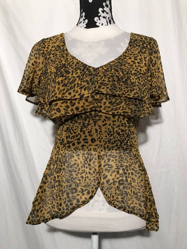 Voodoo Vixen retro Leopard print top maat M