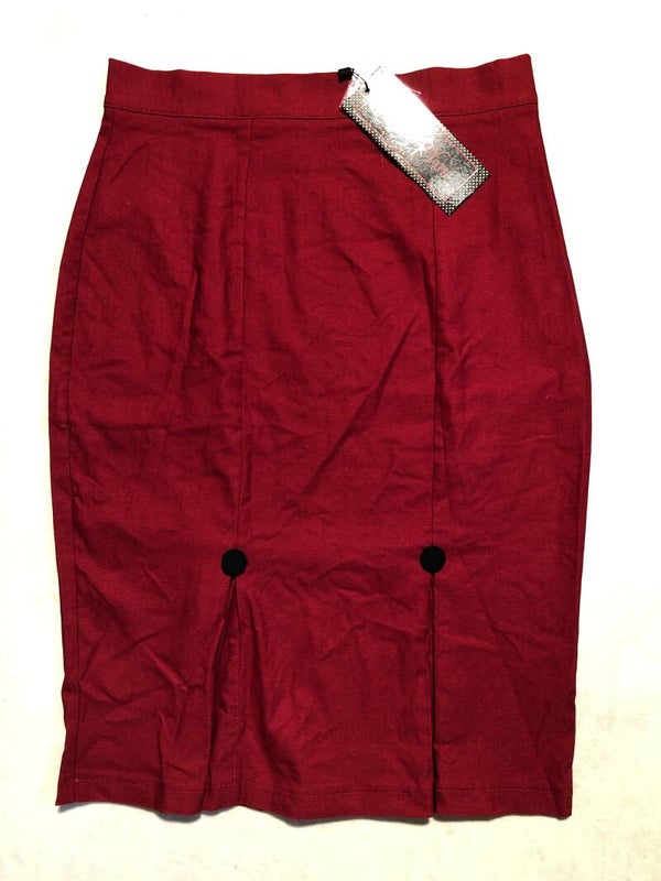 Voodoo Vixen donkerrode retro rok maat L