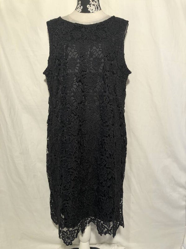 C&A zwart kant jurk maat 48