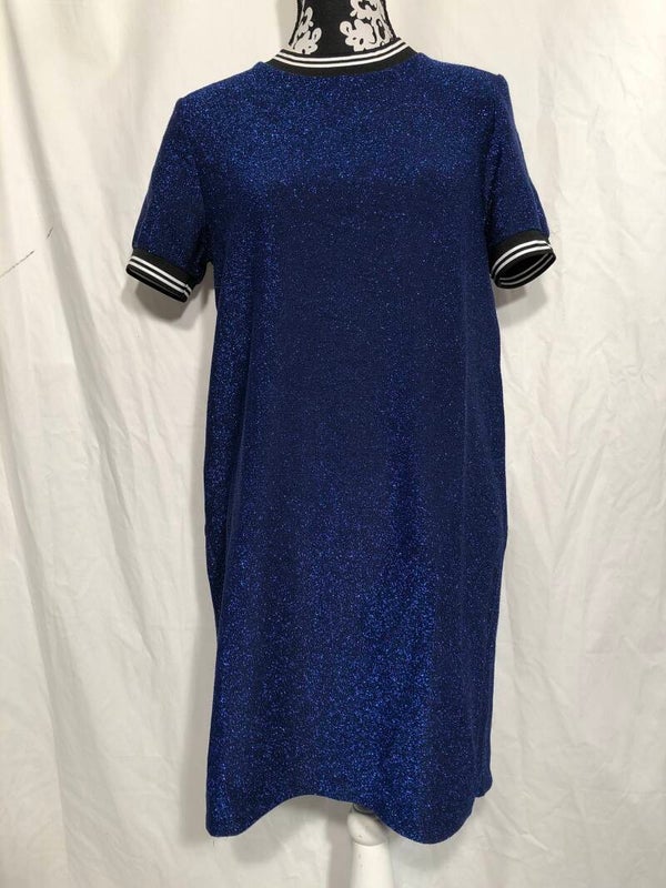 Only blauwe glitter sweater jurk maat M