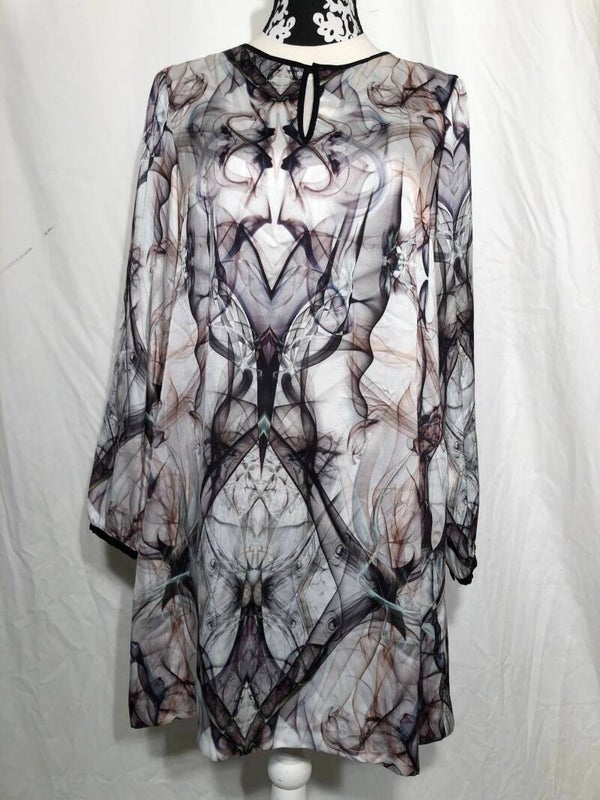 Zara pastelkleurige print jurk maat L