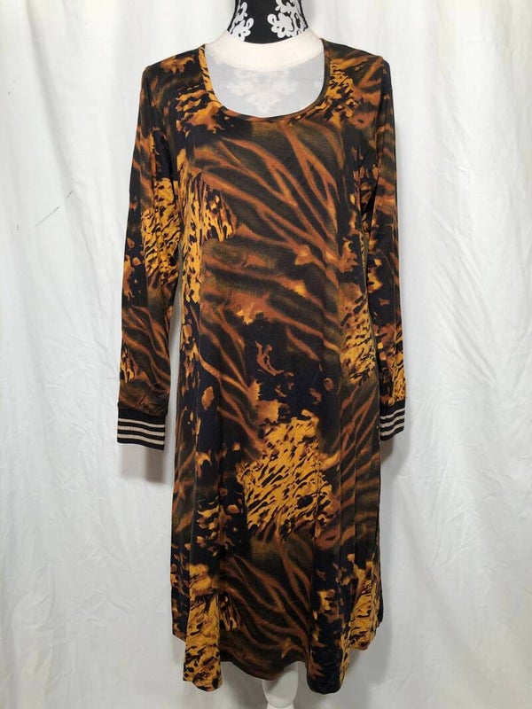 Ophilia bruin print jurk maat 46