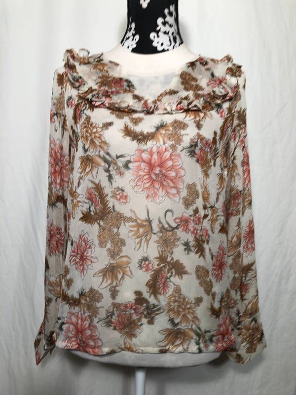 Sisters point beige gebloemd tuniek maat XS