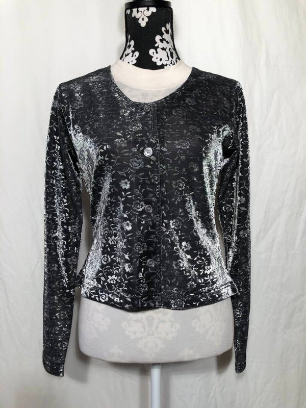 Zabaione zilverkleurig gebloemd jasje maat M