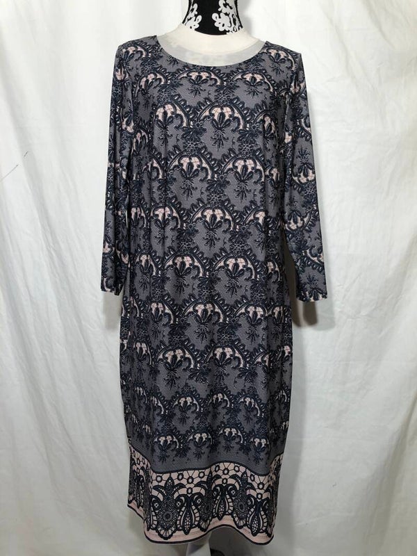 Anna Scholz for Sheego blauw/beige print jurk maat 46