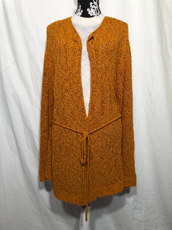 Didi donkergeel gehaakt vest maat 48